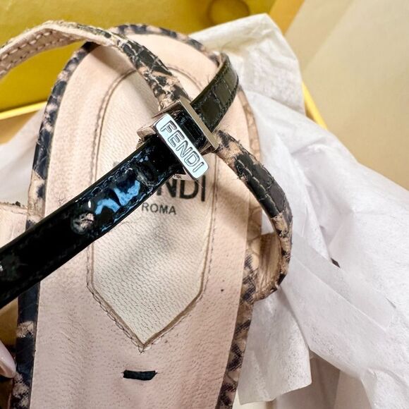 Fendi Maryjanes with Black and Pink Wedge Platform Espadrilles. No Flaws. - Picture 13 of 17